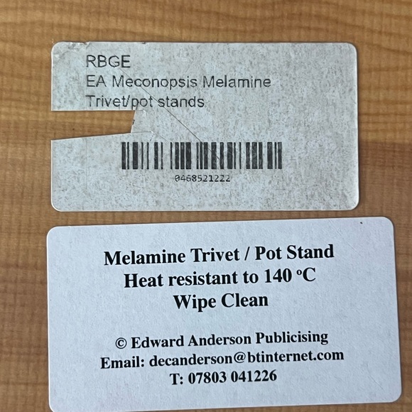 NEW Royal Botanic Gardens Edinburgh Melamine Trivet Pot Stand Heat Resistant - Picture 5 of 5